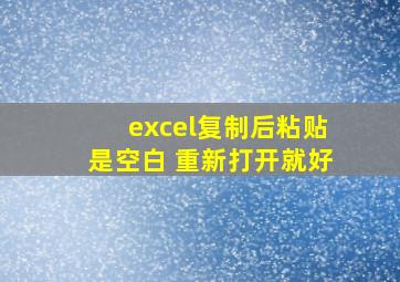 excel复制后粘贴是空白 重新打开就好